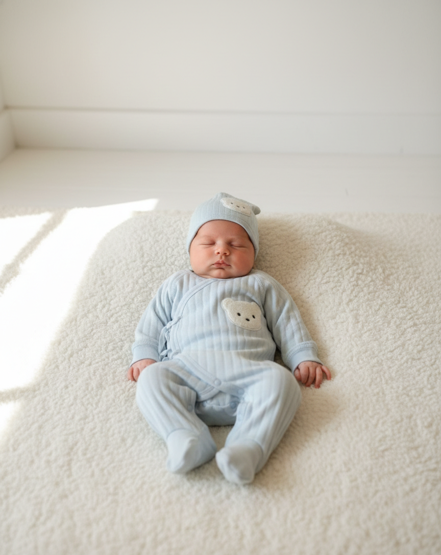 Warm-Blue Teddy Romper