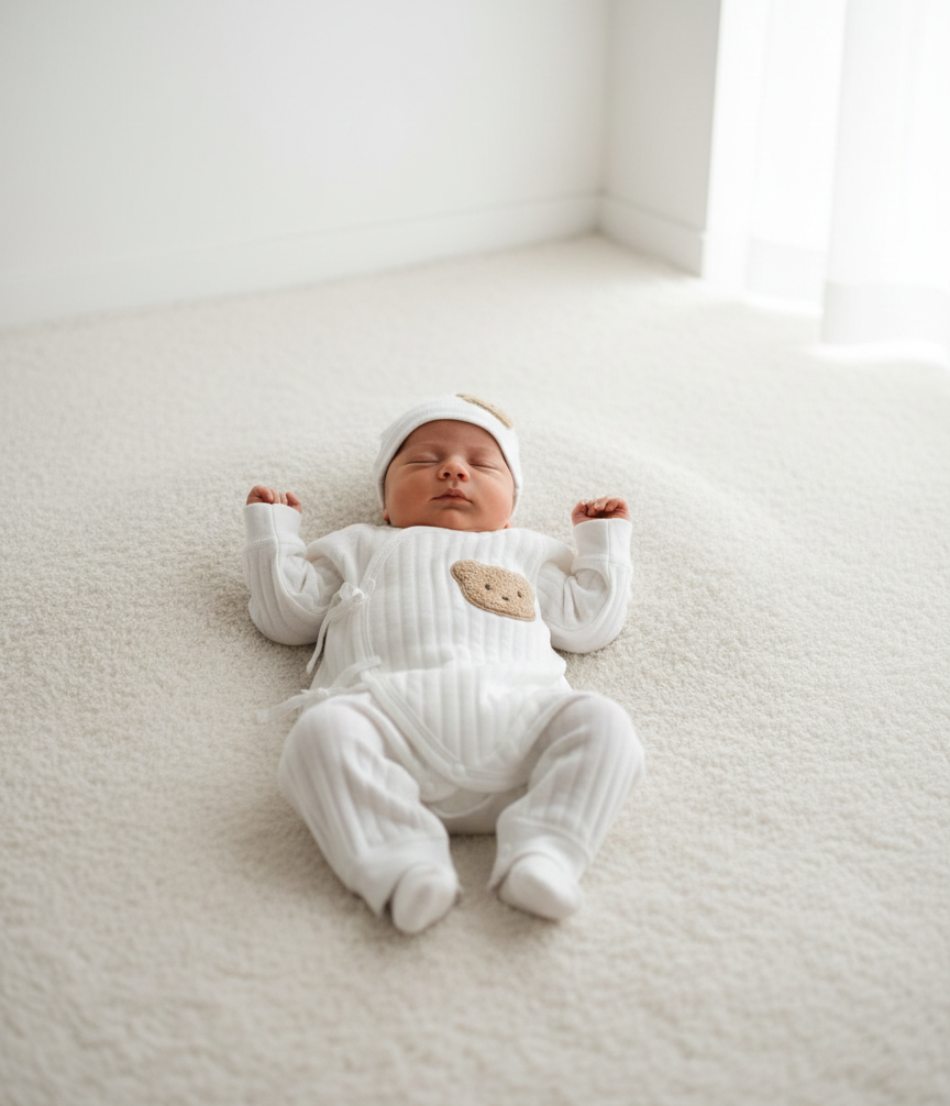 Warm-White Teddy Romper