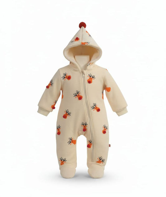 Snuggly Reindeer Hooded Romper